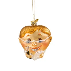 Poesie in Glas Baumschmuck Aus Glas-Herz Zahnarzt