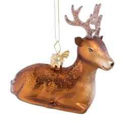 Poesie in Glas Baumschmuck Aus Glas-Hirsch Liegend