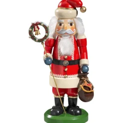 Käthes Original Nussknacker-Holzknackl "Weihnachtsmann Mit Kranz", 25Cm