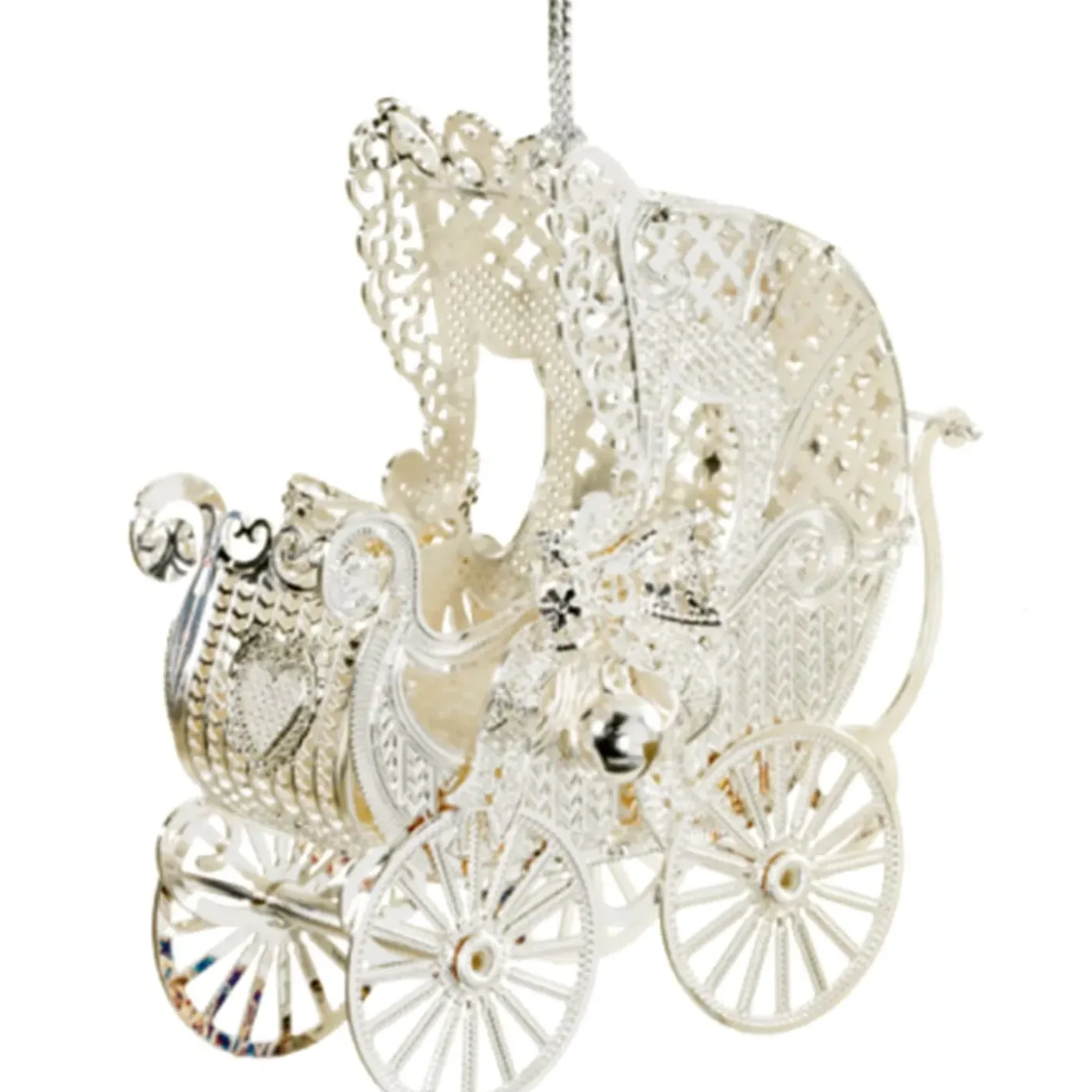 Käthe Wohlfahrt Baumschmuck Aus Messing-Kinderwagen, Versilbert