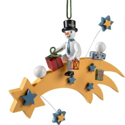 Käthes Original Baumschmuck Aus Holz-Komet Mit Schneemann