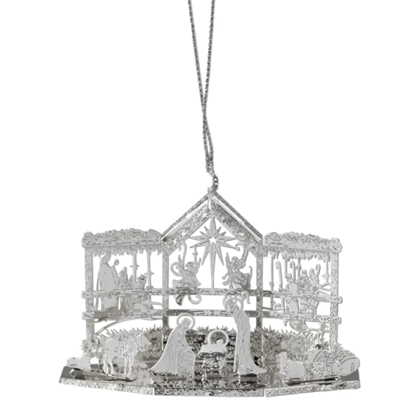 Käthe Wohlfahrt Baumschmuck Aus Messing-Krippenszene, Silber
