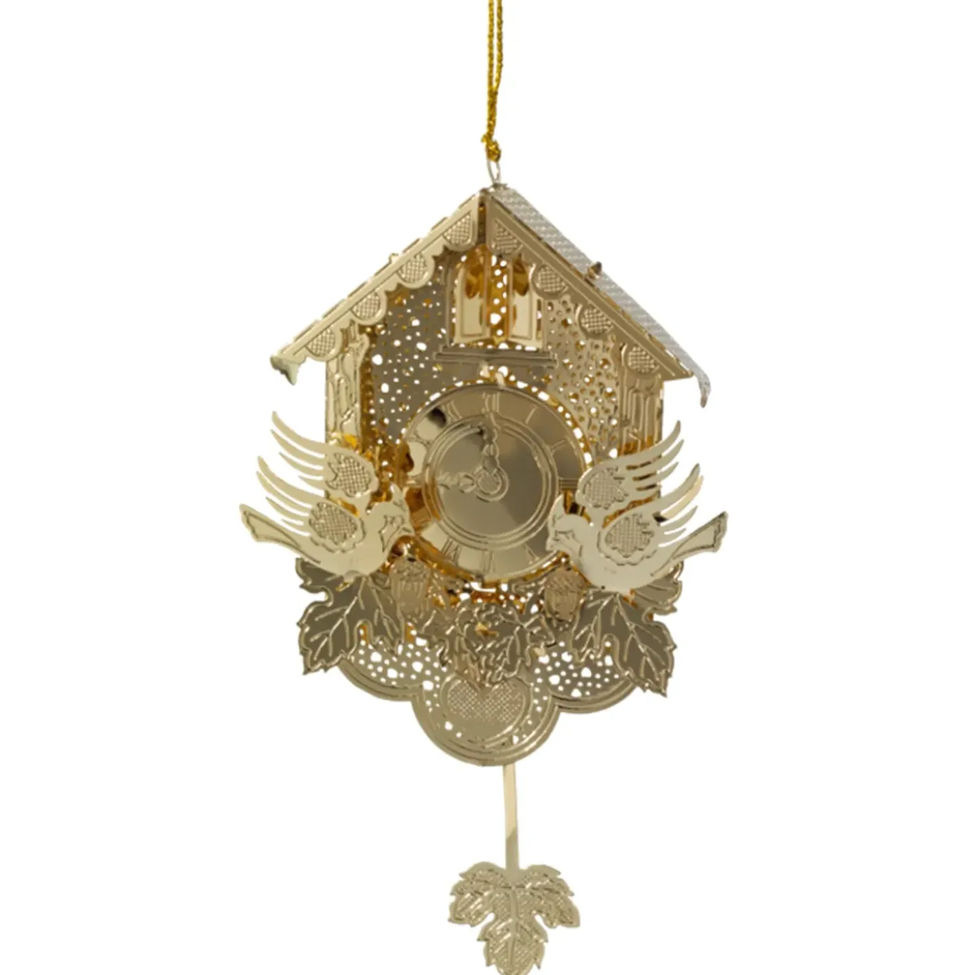 Käthe Wohlfahrt Baumschmuck Aus Messing-Kuckucksuhr, Vergoldet