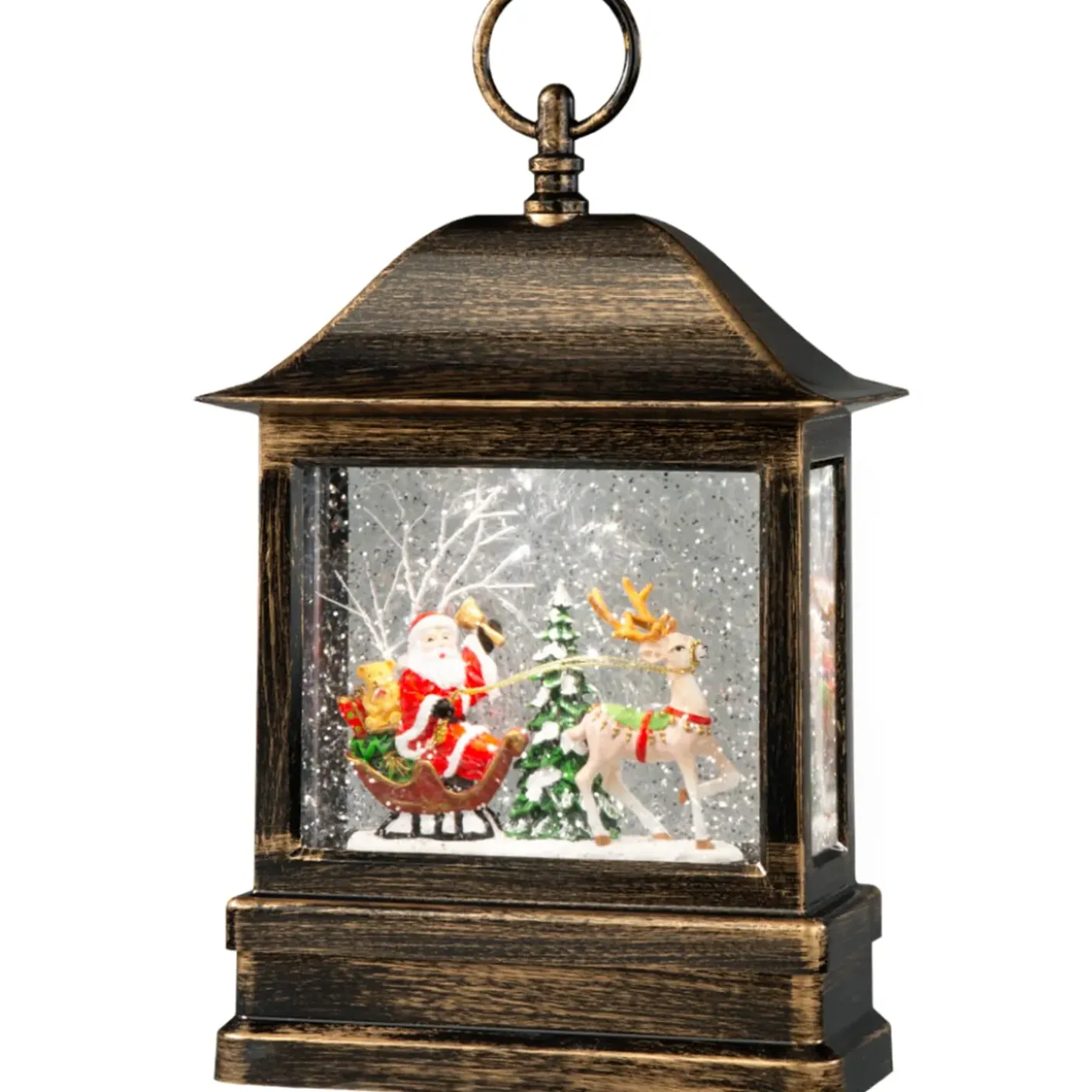 KONSTSMIDE Laternen-Led Schneelaterne "Weihnachtsmann Im Schlitten", 25Cm