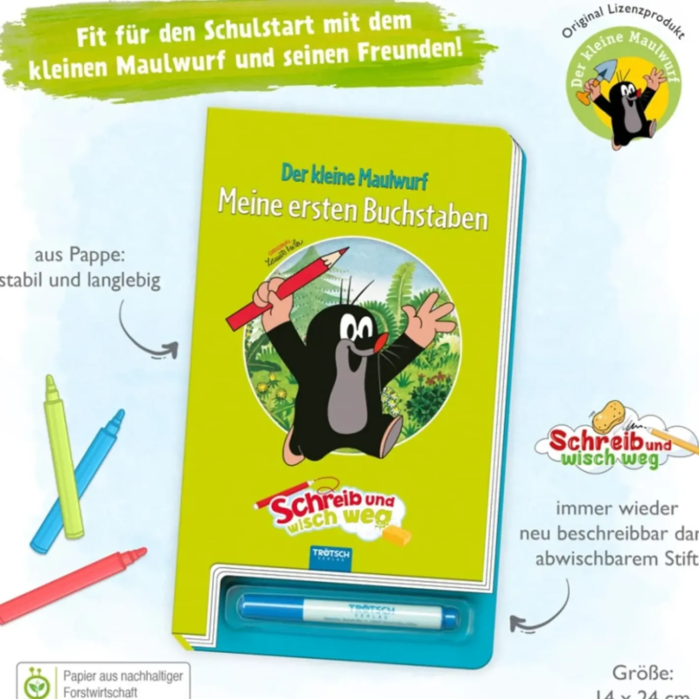 Trötsch Verlag Spielzeug-Lernheft "Meine Ersten Buchstaben - Der Kleine Maulwurf"