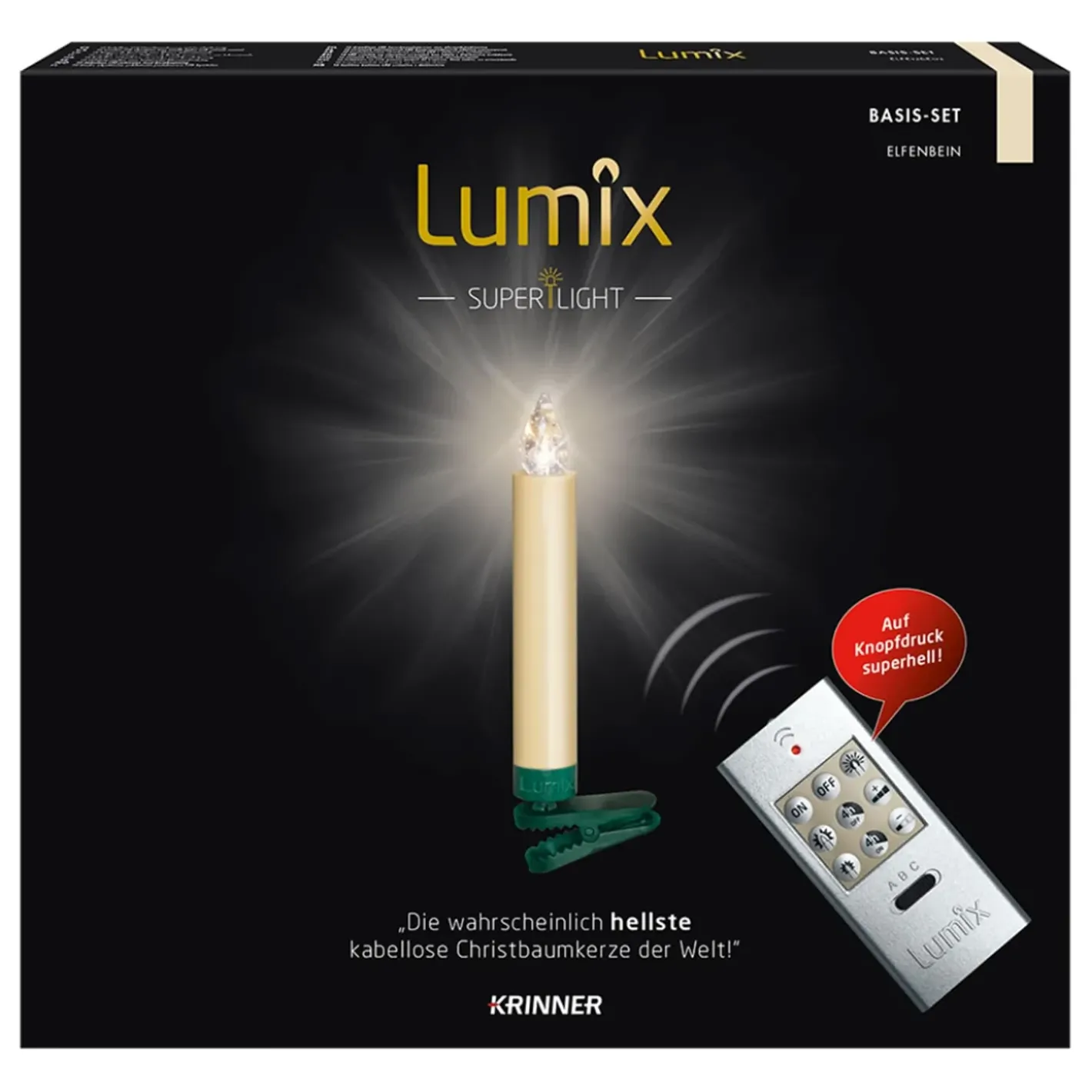 Krinner Beleuchtung Außenbereich-Lumix Superlight 10 Kerzen Basis Set In Elfenbein