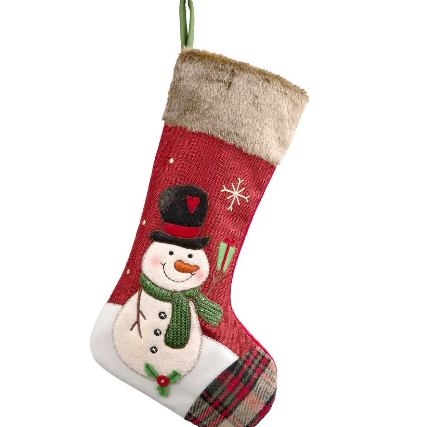 Käthe Wohlfahrt Hängedeko-Nikolausstrumpf Mit Schneemann, Rot