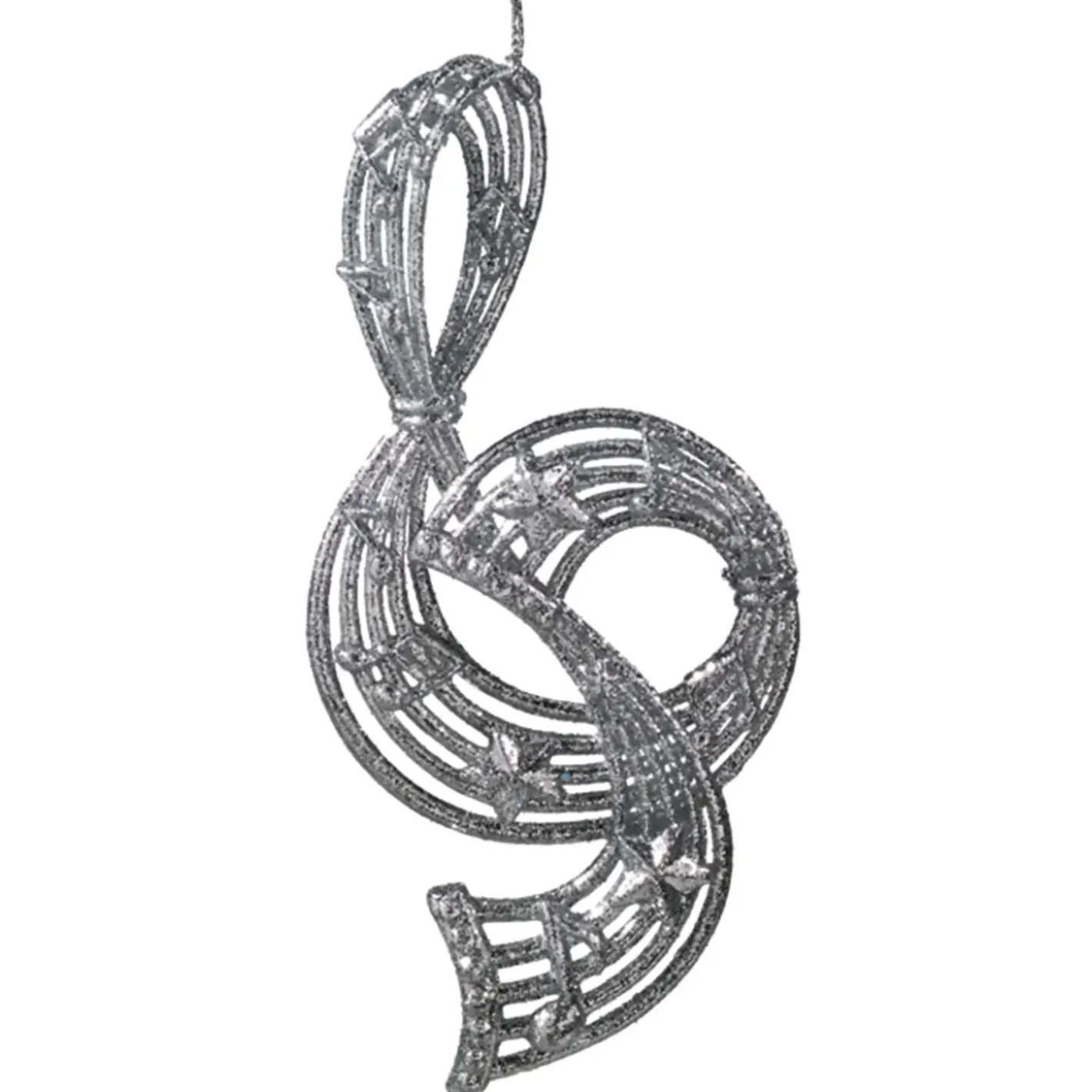 Käthe Wohlfahrt Baumschmuck Aus Kunststoff-Notenschlussel,Silber