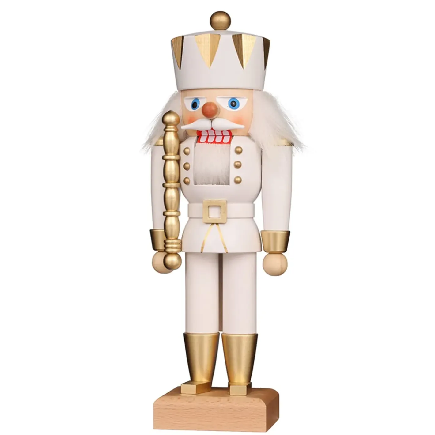 Christian ULBRICHT Nussknacker-Nusknacker "Konig", Weis/Gold, 27Cm
