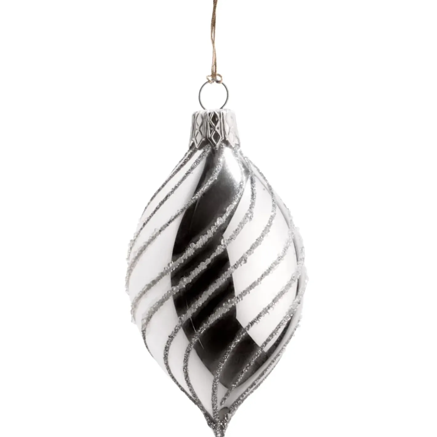 Käthe Wohlfahrt Baumkugeln Und Set-Angebote-Olive Silber Mit Silber Spiraldekor