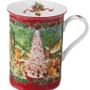 Käthe Wohlfahrt Tischdeko-Porzellan-Tasse "Weihnachtsdorf", Rot