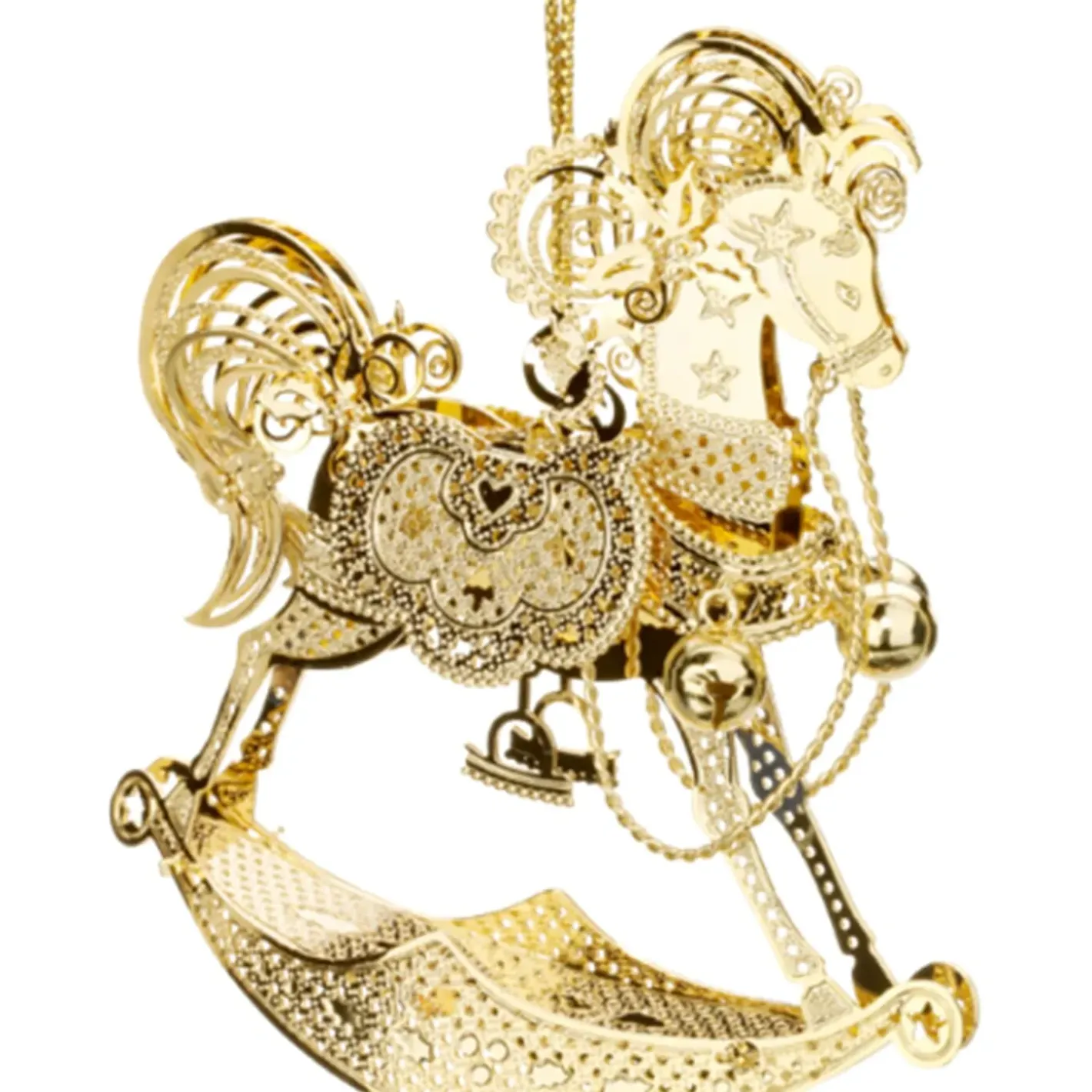 Käthe Wohlfahrt Baumschmuck Aus Messing-Schaukelpferd, Vergoldet
