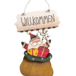 Käthe Wohlfahrt Hängedeko-Schild Weihnachtsmann "Willkommen"