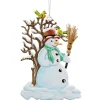 Käthes Original Baumschmuck Aus Zinn-Schneemann Mit Baum