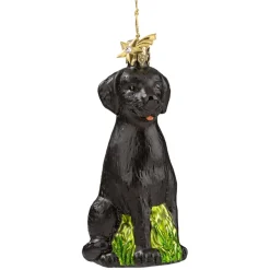 Poesie in Glas Baumschmuck Aus Glas-Schwarzer Labrador