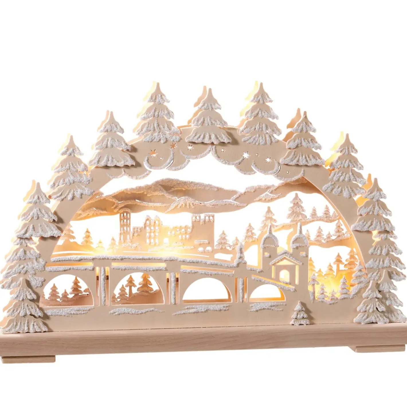 RATAGS Holzdesign Deutschland Motive-Schwibbögen "Heidelberg Im Winter", 115 V
