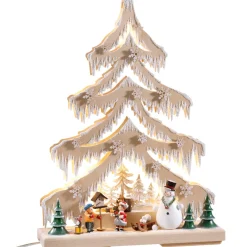 Käthes Original Schwibbögen-Schwibbögen "Tanne Winterwald", 230V Mit Usb A-Anschluss