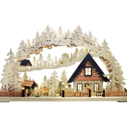 RATAGS Holzdesign Schwibbögen-Schwibbögen "Waldidylle", 230V Mit Usb A-Anschluss