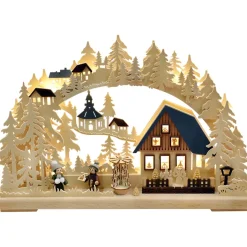 RATAGS Holzdesign Schwibbögen-Schwibbögen "Weihnacht In Seiffen", 230V Mit Usb A-Anschluss