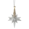 Käthe Wohlfahrt Baumschmuck Aus Kunststoff-Stern Mit Glimmer, Silber, 6 Cm