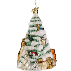 Poesie in Glas Baumschmuck Aus Glas-Tanne Mit Waldtieren