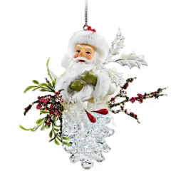 Käthe Wohlfahrt Baumschmuck Aus Acrylglas-Tannenzapfen Mit Weihnachtsmann