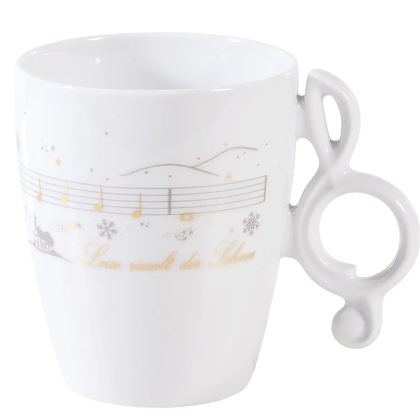 Meissen Porzellan Tischdeko-Tasse "Leise Rieselt Der Schnee"