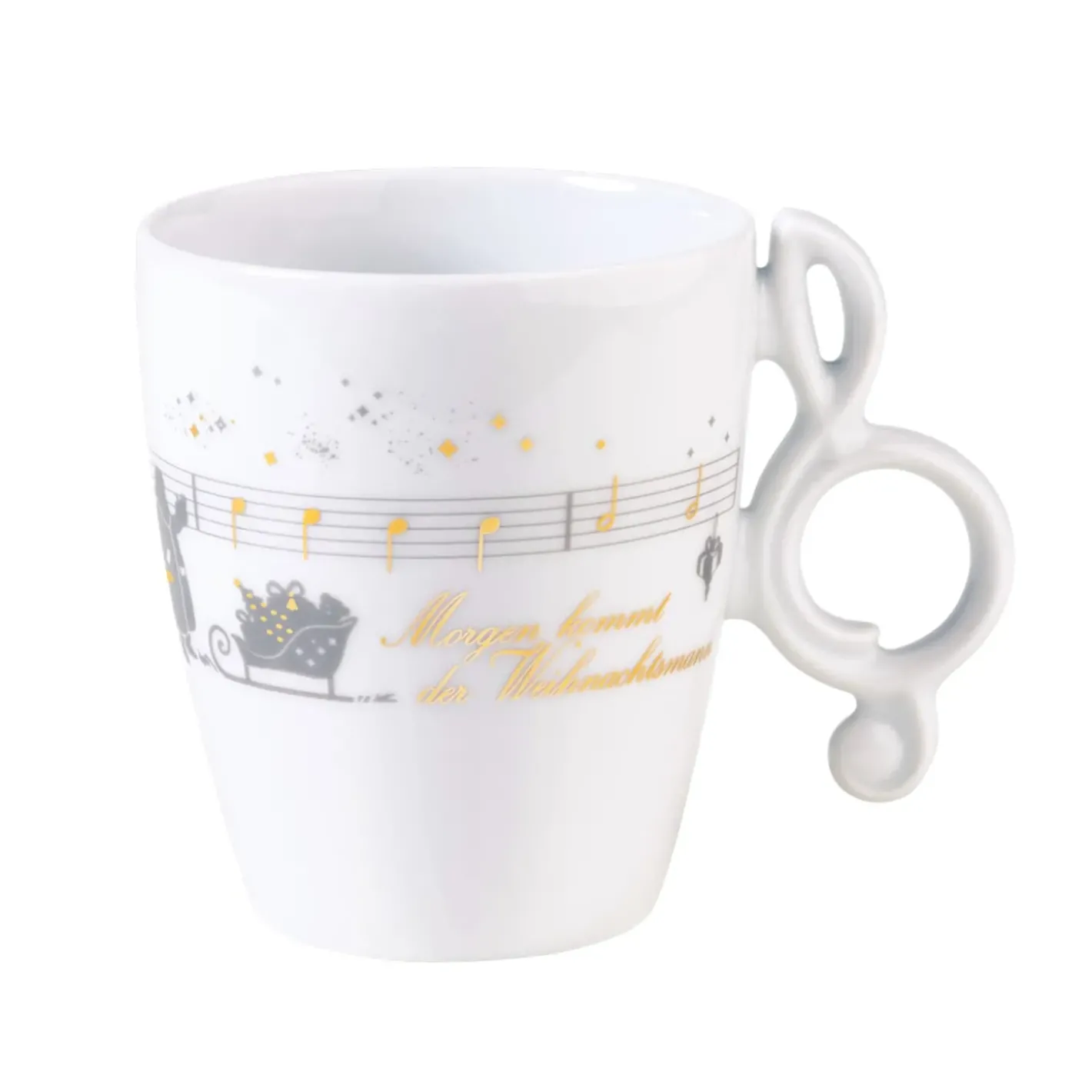 Meissen Porzellan Tischdeko-Tasse "Morgen Kommt Der Weihnachtsmann"