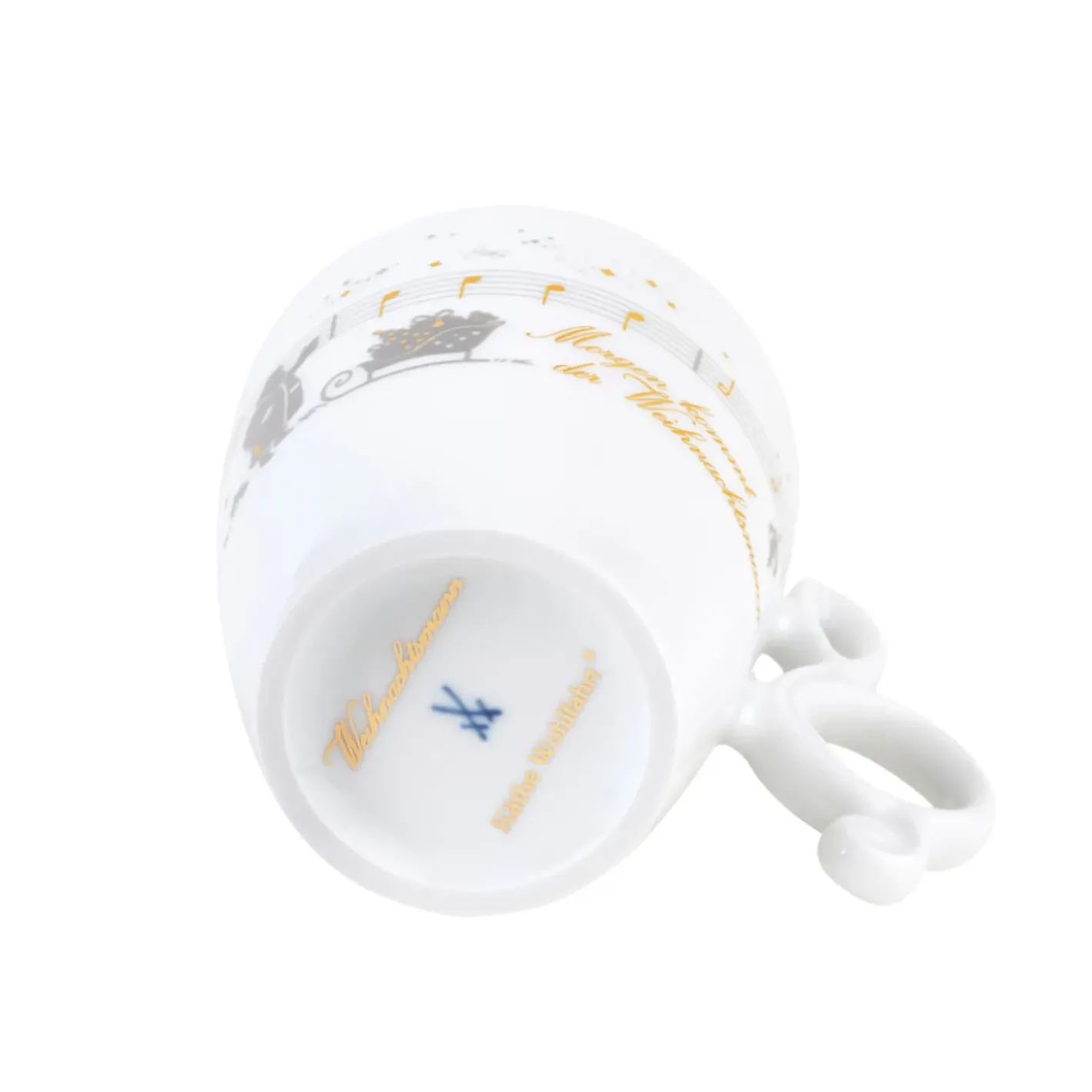 Meissen Porzellan Tischdeko-Tasse "Morgen Kommt Der Weihnachtsmann"