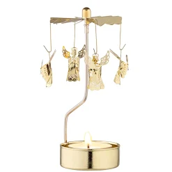 Käthe Wohlfahrt Pyramiden-Teelicht-Karussell "Himmlische Boten", Gold
