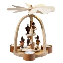 Käthe Wohlfahrt Pyramiden-Teelicht-Pyramide "Weihnachtsmann Mit Striezelkinder"