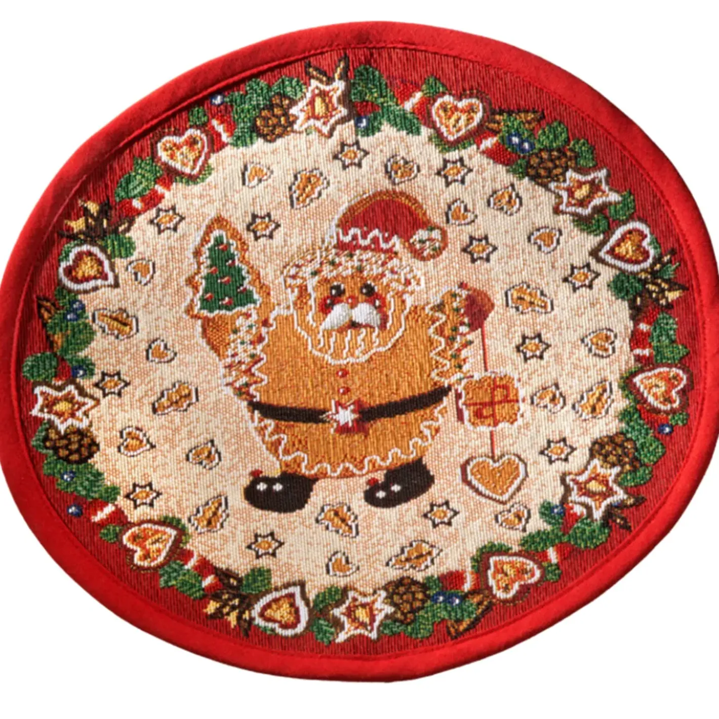 Käthe Wohlfahrt Tischdeko-Tischdecke "Lebkuchenzeit Mit Weihnachtsmann" R 32 Cm