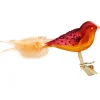Poesie in Glas Baumschmuck Aus Glas-Vogel Orange/Pink