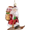 Poesie in Glas Baumschmuck Aus Glas-Weihnachtsmann Als Skifahrer
