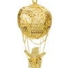 Käthe Wohlfahrt Baumschmuck Aus Messing-Weihnachtsmann Im Ballon, Vergoldet