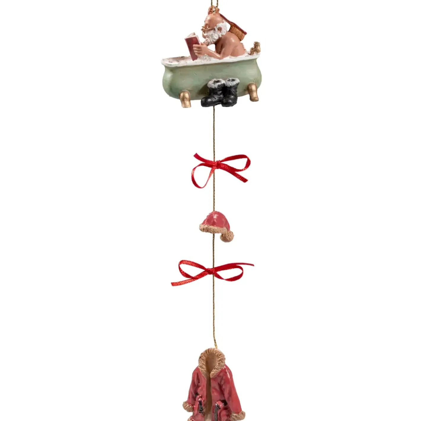 Käthe Wohlfahrt Baumschmuck Aus Kunstharz-Weihnachtsmann In Der Badewanne
