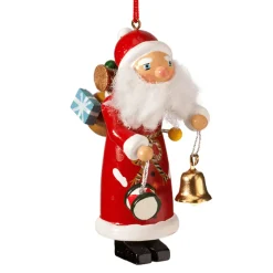 Käthes Original Baumschmuck Aus Holz-Weihnachtsmann Mit Glocke Und Trommel