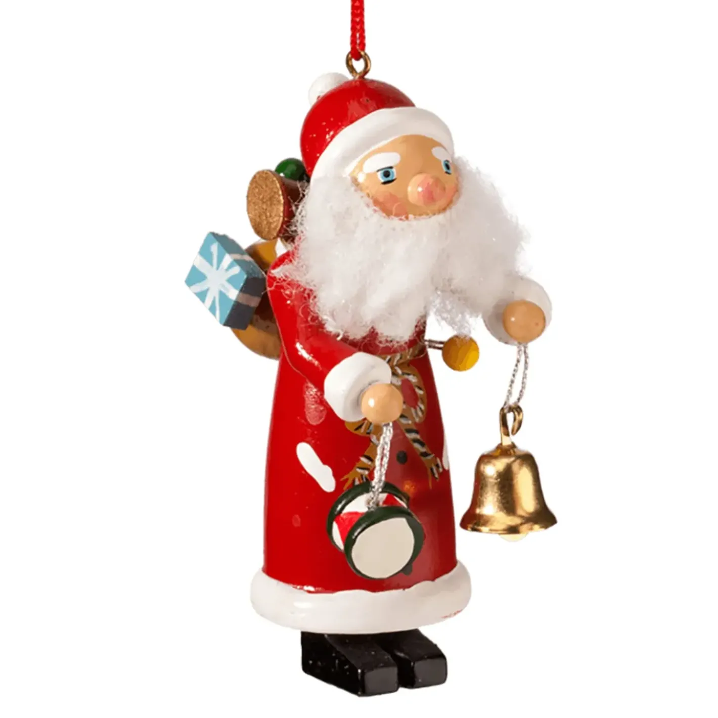 Käthes Original Baumschmuck Aus Holz-Weihnachtsmann Mit Glocke Und Trommel