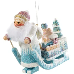 Käthes Original Baumschmuck Aus Holz-Weihnachtsmann Mit Schlitten