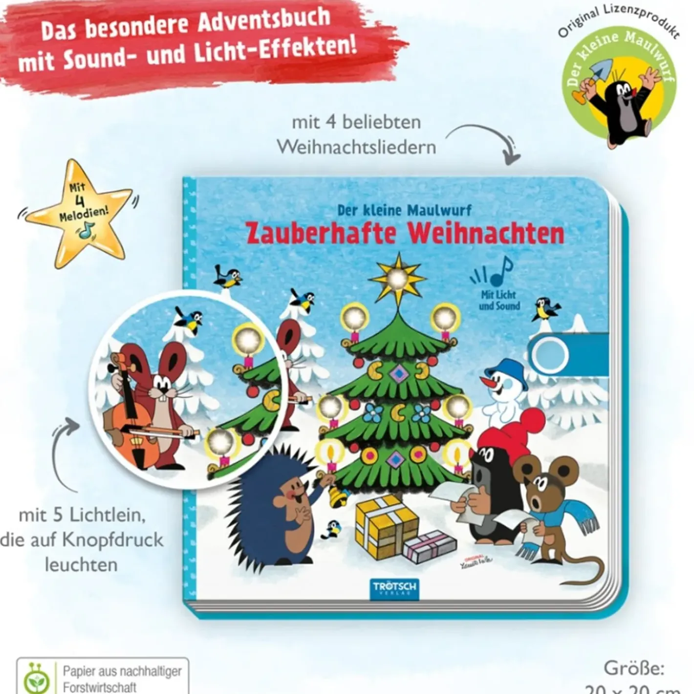 Trötsch Verlag Spielzeug-Weihnachts-Soundbuch "Der Kleine Maulwurf"