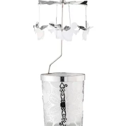 Käthe Wohlfahrt Kerzen & Teelichthalter-Windlicht-Karussell "Engel", Silber