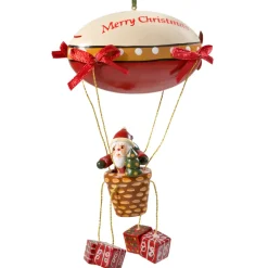 Käthes Original Baumschmuck Aus Holz-Zeppelin Mit Weihnachtsmann